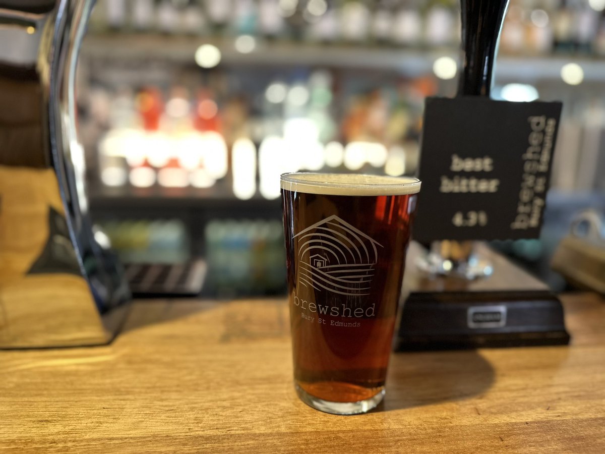 I have a free day in Bury St Edmunds so I’ve done a bit of culture (tour of cathedral) &amp; now I’m doing a bit of subculture (tour of some of the MANY beery pubs in town). Starting the day at <a href="/theonebullbury/">The One Bull</a> with a pint of <a href="/BrewshedBrewery/">Brewshed</a> Best Bitter. 
Friendly place; great beer.