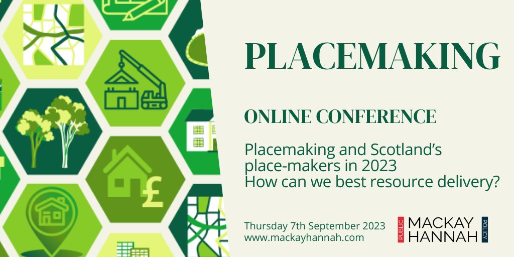 This conference looks at what it will really take to deliver on Scotland's placemaking potential. 

Info bit.ly/3LpCWau
Book 2, get 3rd free

#townplanning #urbanism #sustainability #place