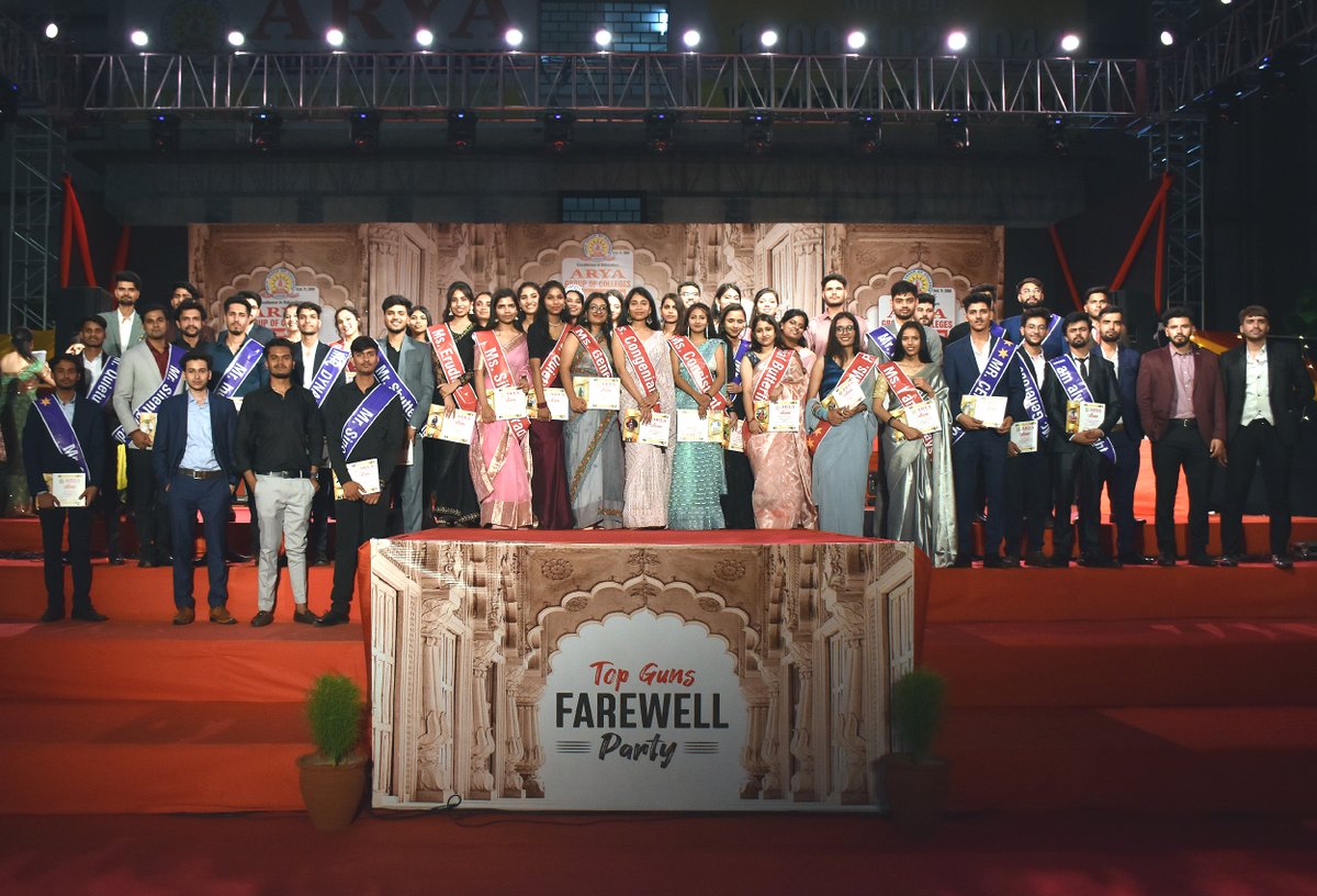 #AryaGroupOfColleges organized #TopGuns #TheFarewellParty for the 2019-23 Batch #Students on 20-05-2023 at #AryaMainCampus.

Hon'ble #ViceChancellor of #RTU Prof. (Dr.) S. K. Singh was the #ChiefGuest of the Event.

#Adieu #Arya #AryaCollege #AryaCollegejaipur #AIET #AIETJaipur