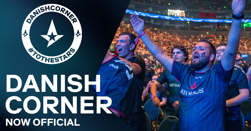 AstralisCS's tweet photo. DanishCorner bliver officielle! 

Vi er utroligt stolte over at kunne afsløre, at DanishCorner fra dags dato er Astralis' første officielle fanklub.