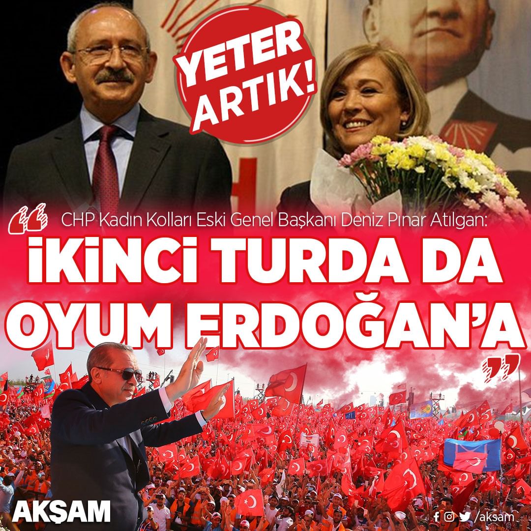 📌 Atılgan, "Kılıçdaroğlu ve ekibi, CHP'yi bitirmeye ant içmiş gibi davranıyor. İttifak adı altında olmayacak partilerle aynı masaya oturdular. Partiye emek verenleri listeye bile almadılar. İkinci turda da oyumu Erdoğan'a vereceğim" dedi

NERESİNDEN TUTSANIZ ELİNİZDE KALIR!