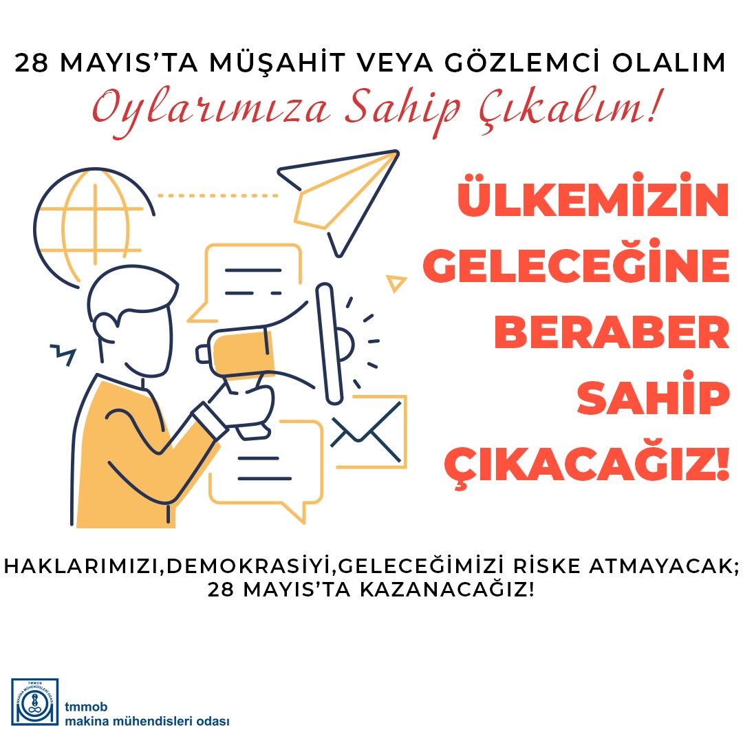 MMOtmmob's tweet photo. 📨📥 Oda Yönetim Kurulumuz, bir mektup kaleme alarak tüm meslektaşlarımızı 28 Mayıs Pazar günü oy kullanmaya ve sandıklara, demokratik iradesine sahip çıkmaya çağırdı.

https://t.co/GIPGj2eOF1 https://t.co/3cO4HsjF1c