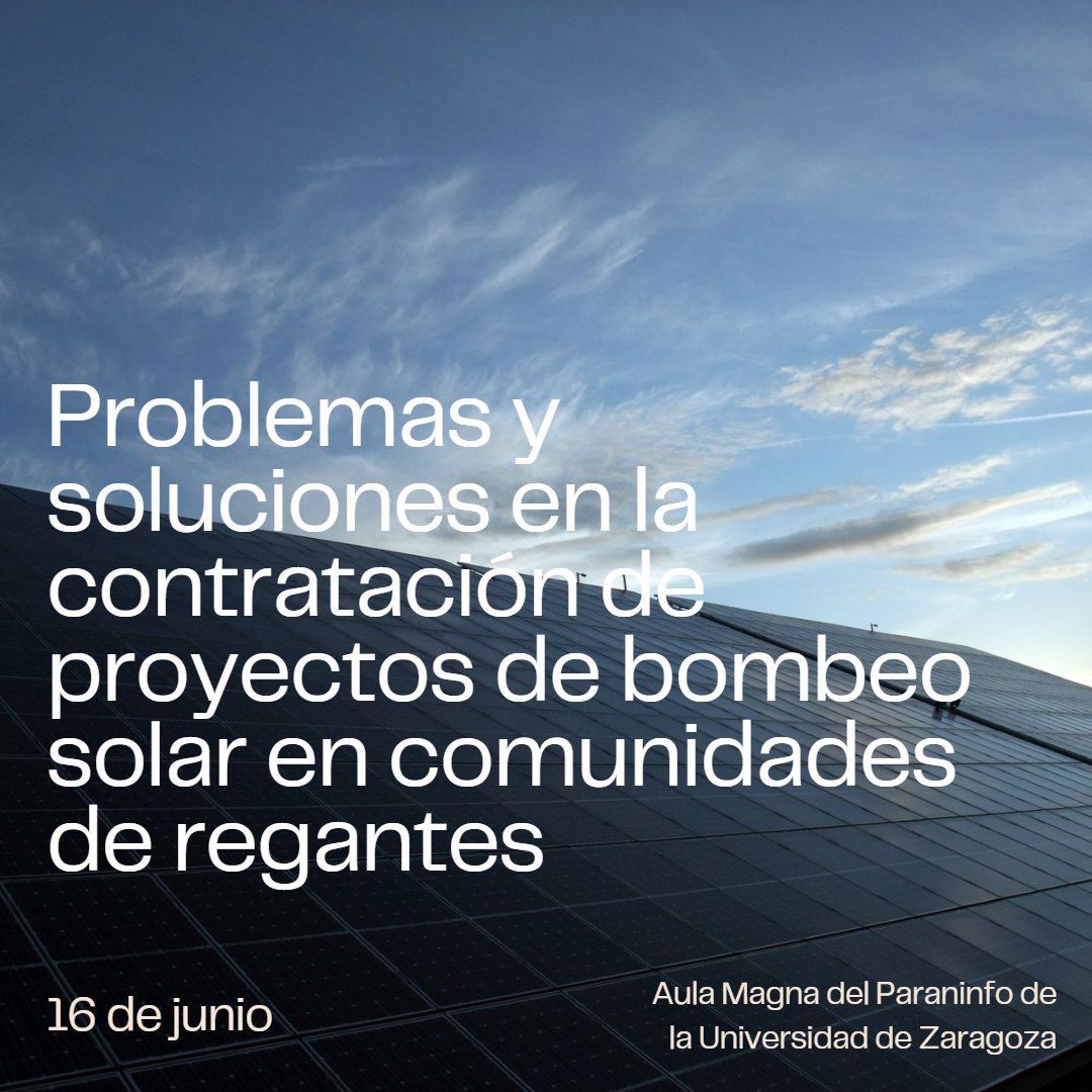 🌱🌞¿Sabías que el bombeo solar puede ser una solución rentable y sostenible para las comunidades de regantes? Descubre más en nuestra Jornada el 16 de junio.

Registro ➡️ docs.google.com/forms/d/e/1FAI…

#JornadaBombeoSolar #SostenibilidadEnergética #solar
