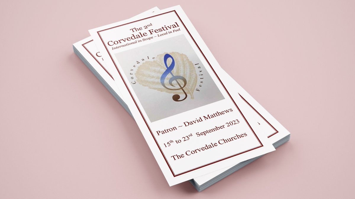 These DL-sized programmes were part of a large order of promotional material and tickets for the Corvedale Festival, an entire week of amazing live classical music and other creative activities. If you'd like to put in an order for a similar product, get in touch NOW!