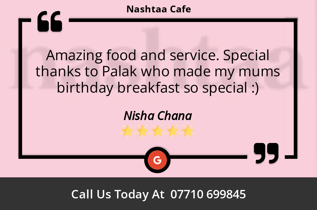 5 Star: Nisha C. "Amazing food and service. Special thanks to Palak who made my mums..." maps.google.com/?cid=178064164…