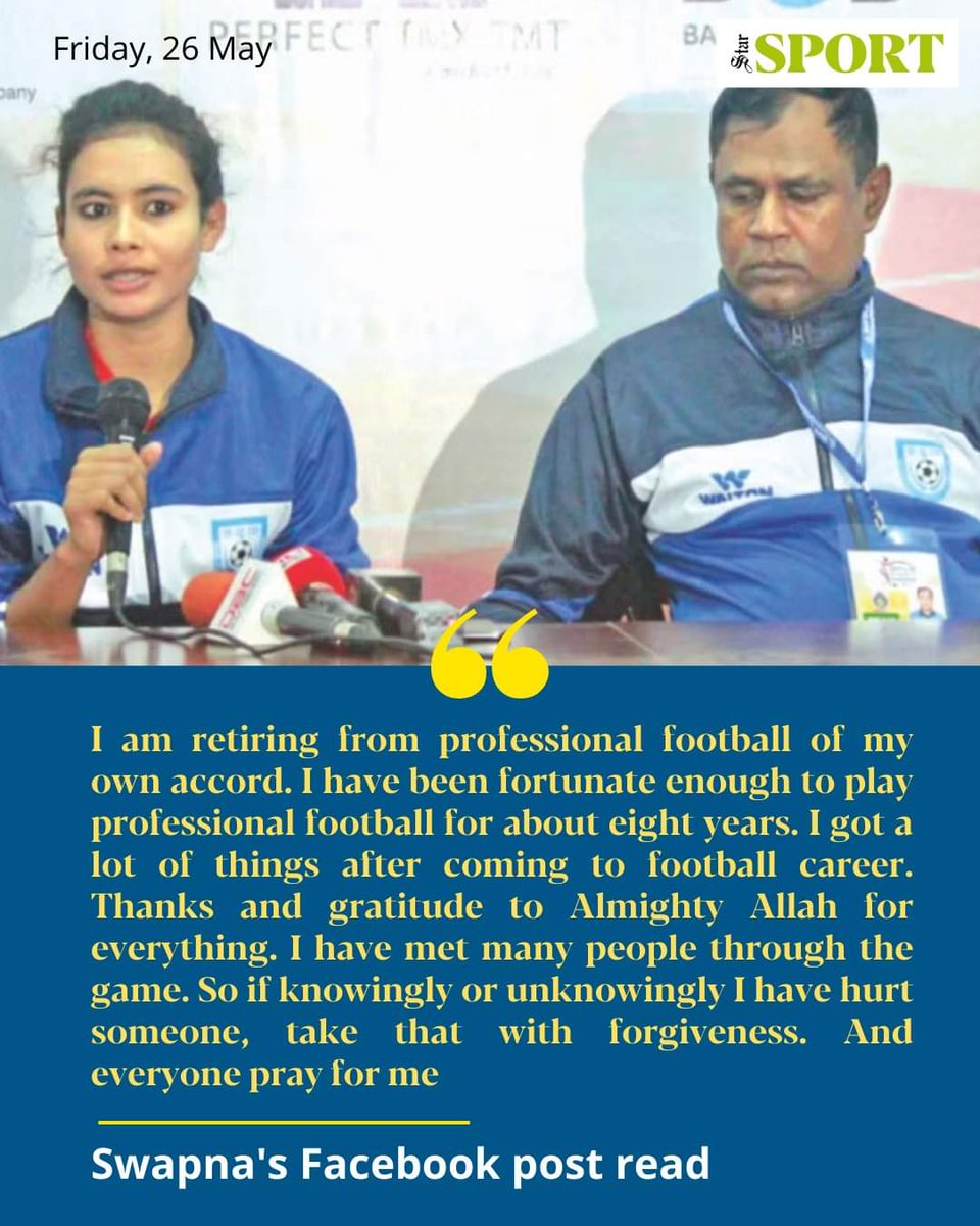dailystarnews's tweet photo. Read the full story: https://t.co/v9r2S6QAED
#Safffootball #Bangladesh #retirement https://t.co/obMVQDyrJa