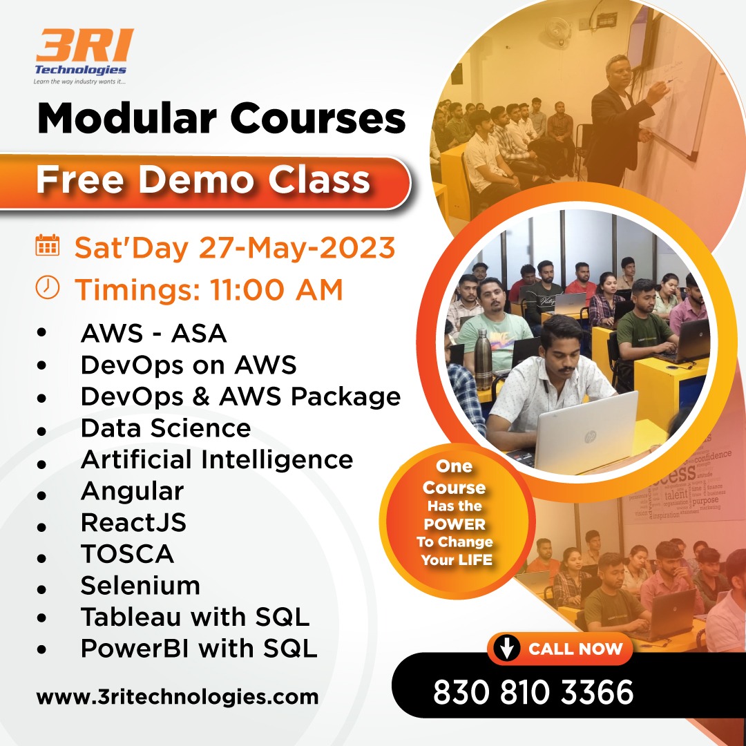 3RITechnologies's tweet image. **FREE LIVE WEBINAR**
Are you uncertain about which career to pursue?
3RI Technologies provides FREE DEMO for #SoftwareDevelopmentCourses.
Choose the best career for a better tomorrow.
Enroll now: zurl.co/Sl64 
Call: 8308103366
 #ittraining  #softwaretraining