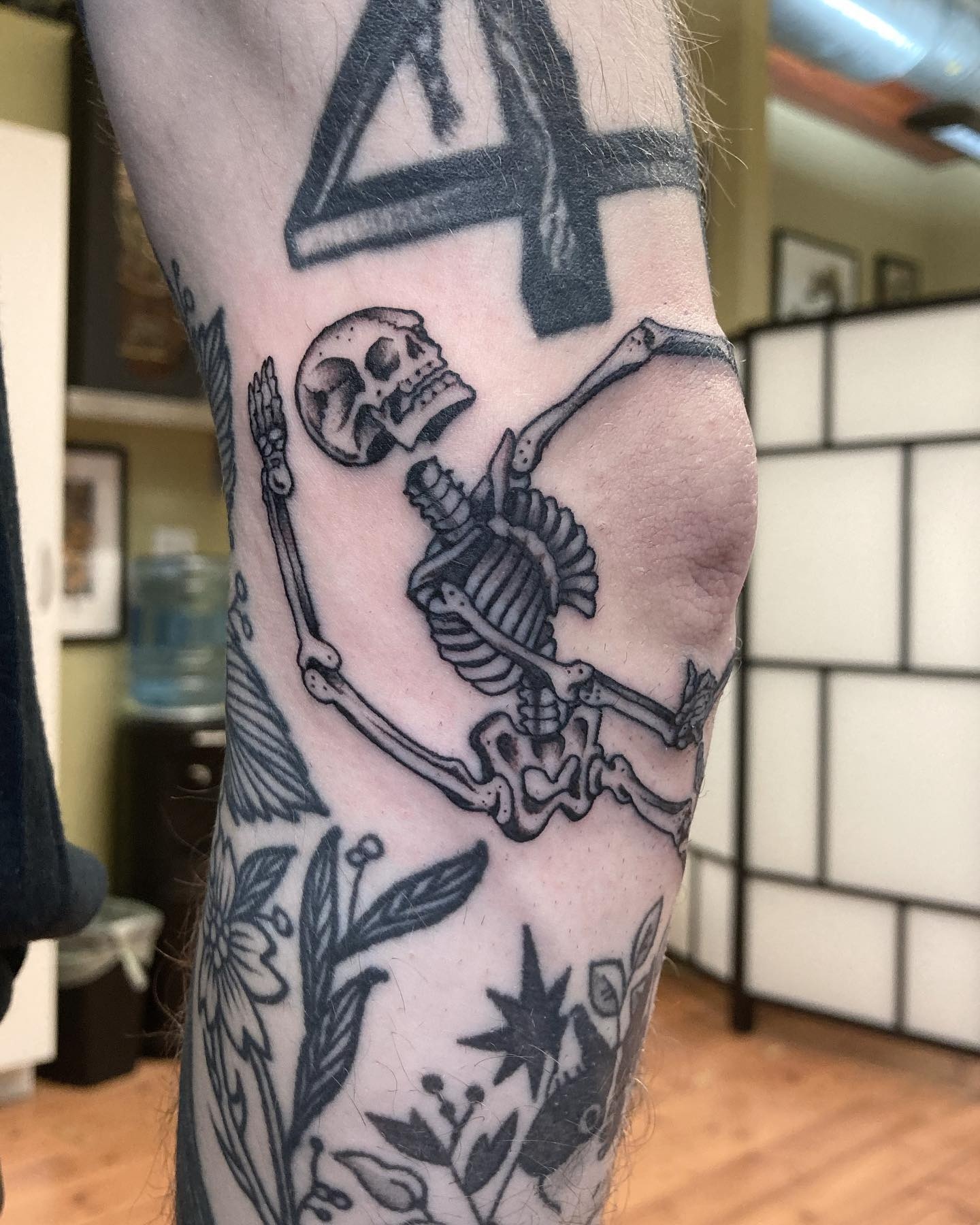 I absolutely love tattooing skeletons and I had a great time doing this  happy skeleton for Kai Thanks so much for the trust  Instagram