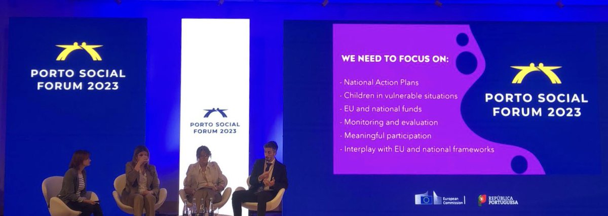 A true honour to present with @dunhill_a the successes of the Alliance for #InvestingInChildren and our recommendations to ensure the success of the #ChildGuarantee implementation at the national, regional and local level 

#PortoSocialForum2023 
#EndChildPoverty