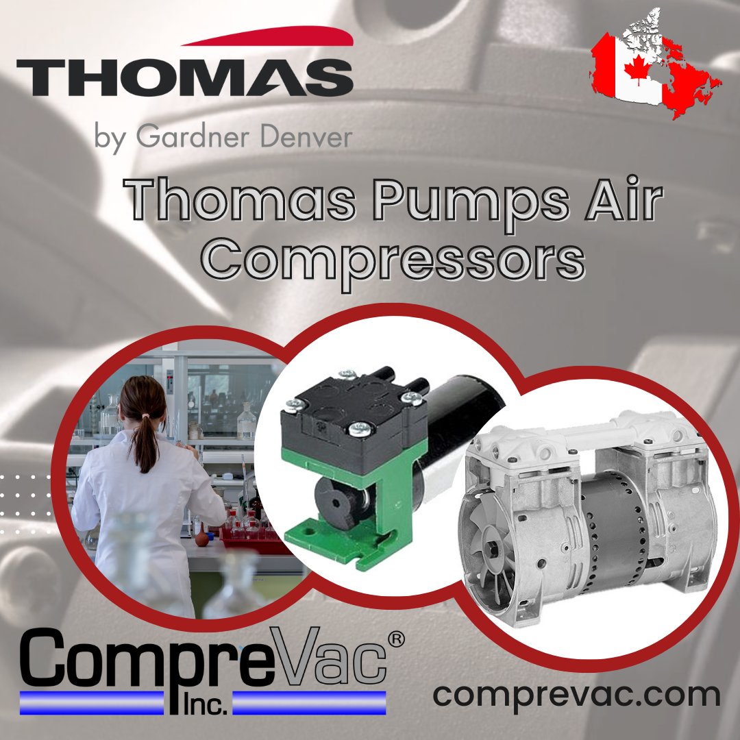 ComprevacInc's tweet image. As one of the largest distributors in North America, CompreVac brings you unparalleled expertise and a wide range of Thomas compressors to meet all your industrial and residential requirements. #thomaspumps #comprevac #pumps #aircompressors