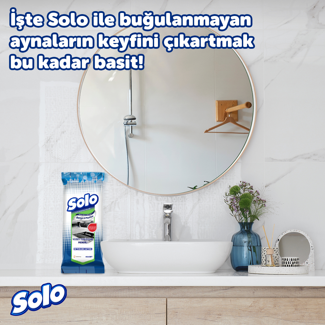 Solo Yüzey Temizleme Mendili Banyo-Mutfak’ın aynı zamanda buğu oluşumunu engellediğini biliyor muydunuz? Bu tarif sayesinde artık kimse cam yüzeylerde buğu derdi ile uğraşmayacak!