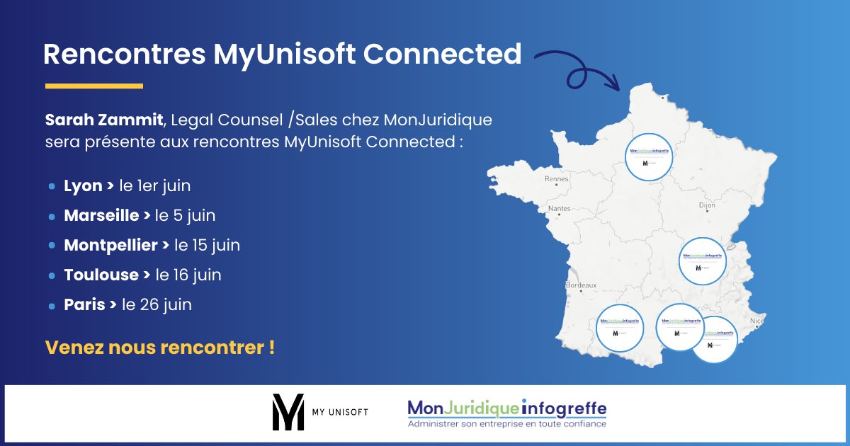 [💻 📢 SAVE THE DATE]

Découvrez la solution @MonJuridique_ de dématérialisation des titres, des registres légaux et des assemblées.

👩🏻‍💻 Sarah Zammit, notre Legal Counsel /Sales sera présente en juin aux journées <a href="/MyUnisoft/">MY UNISOFT</a> Connected !

Inscription👉lc.cx/yhYpM0