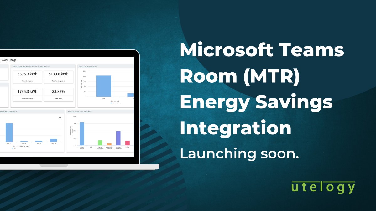 utelogy's tweet photo. Launching Soon!🎉  Utelogy is adding feature functionality to support more devices, such as Intel-based MTR utilizing the Intel Vpro Chip. 

Stop by the Utelogy Booth #2969 at #InfoComm23 in Orlando next month for a live demo!

#powersavings #energysavings #sustainability https://t.co/lzqEaNKH6O