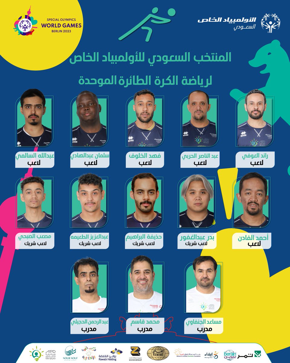 أبطالنا #رايحين_لبرلين 👏

تعرَّف على المنتخب السعودي للأولمبياد الخاص لكرة الطائرة الموحدة المشارك في دورة الألعاب العالمية الصيفية السادسة عشر للأولمبياد الخاص برلين ٢٠٢٣ 🏐

#رايحين_لبرلين 
#الأولمبياد_الخاص_السعودي
#Berlin2023 #specialOlympicsWorldGames