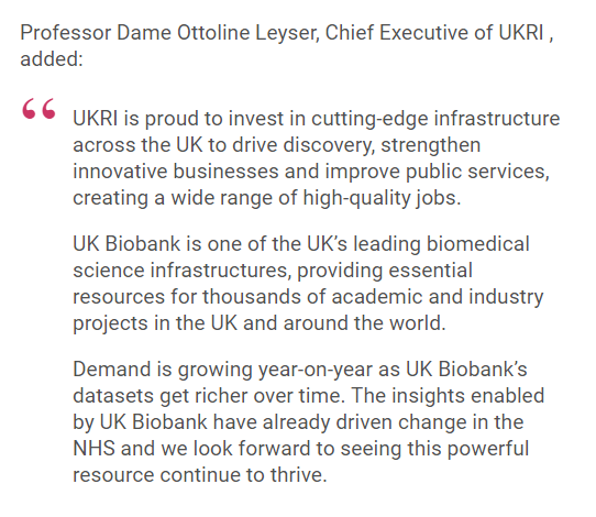 We're pleased to support @UK_Biobank's move to a new state-of-the-art facility in Manchester with £127M from our Infrastructure Fund. The new facility will support new technologies and capabilities to enable vital research into human health and disease: orlo.uk/n1jPB
