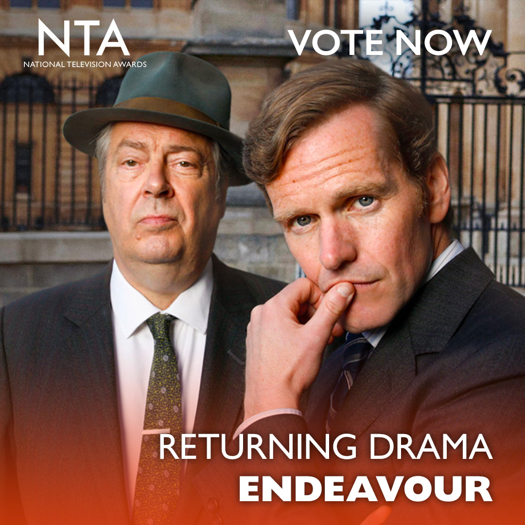 We're thrilled to have our final #Endeavour series on the NTA longlist: 

⭐ Returning Drama - Endeavour 
⭐ Drama Performance - Shaun Evans  

If you've loved watching Thursday & Morse over the past 10 years, please spare a few minutes to vote ❤️👇 
nationaltvawards.com/vote