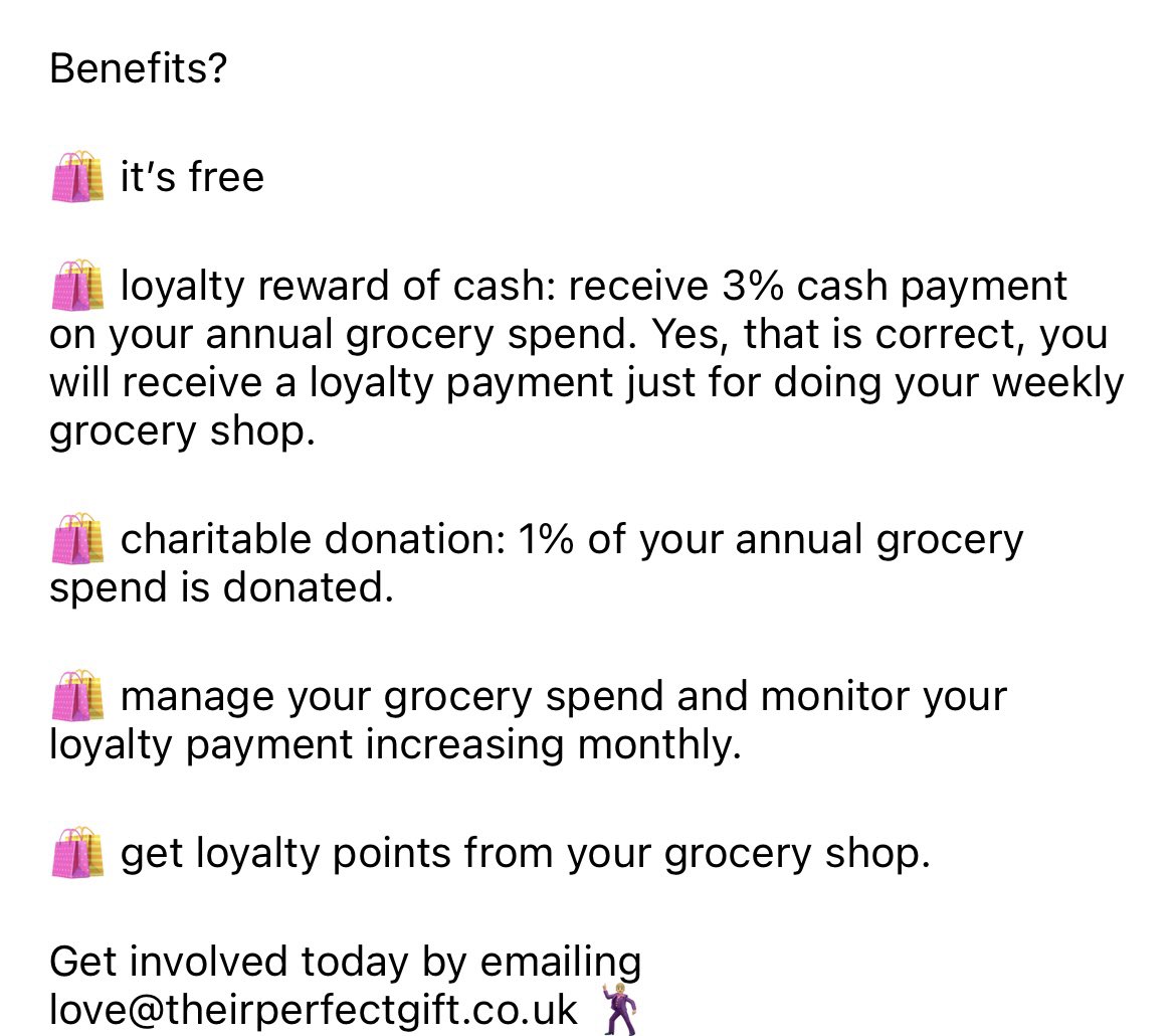 I’m sure you’ve heard the buzzword EAYS (‘Earn As You Spend’)… 🛍️

Did you know as a <a href="/theirperfctgift/">Their Perfect Gift</a> cardholder, you are a member of our exclusive rewards club and can avail of Earn As You Spend rewards just for doing your grocery shopping.

Get in touch today!