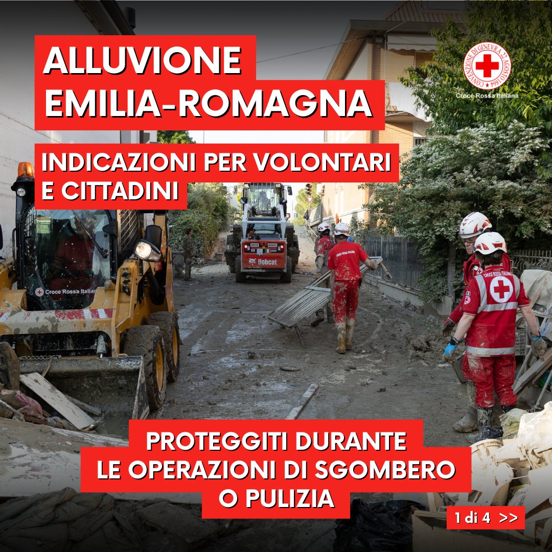 crocerossa's tweet photo. 🌊Le acque alluvionali possono essere contaminate da sistemi fognari, sostanze chimiche e rifiuti agricoli o industriali mettendo a rischio la salute e la sicurezza delle persone. Ecco alcune norme di comportamento per volontari e cittadini impegnati nelle operazioni di pulizia. https://t.co/ZgZoDv8LJ1