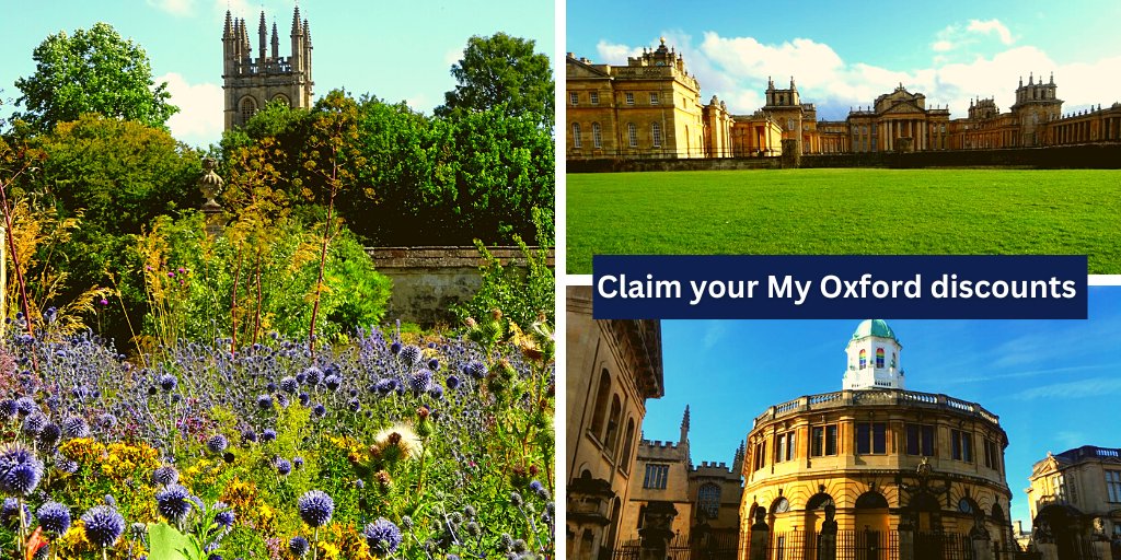 Enjoy the bank holiday everyone! 🌞 We're back on Tuesday. 

Heading to Oxford? 

Alumni discounts include:

🌟 @BlenheimPalace 30% discount 
🌟 @OBGHA special admission fee
🌟 @SheldonianOxUni free entry
🌟 @morethanadodo shop 10% discount

All offers: ➡️ bit.ly/MyOxOffers