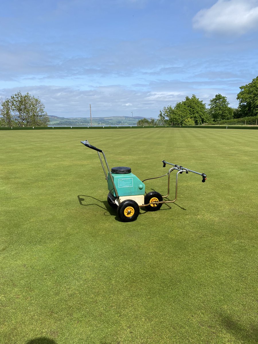 andymcd91's tweet photo. Another monthly spray of a @SymbioUK cocktail today. Green coming into its own with some big events coming up.  Also great to see all the shoots from the overseeding this month. @Kerrsymbio @Greentech_Ltd https://t.co/0rxU5XQD6z
