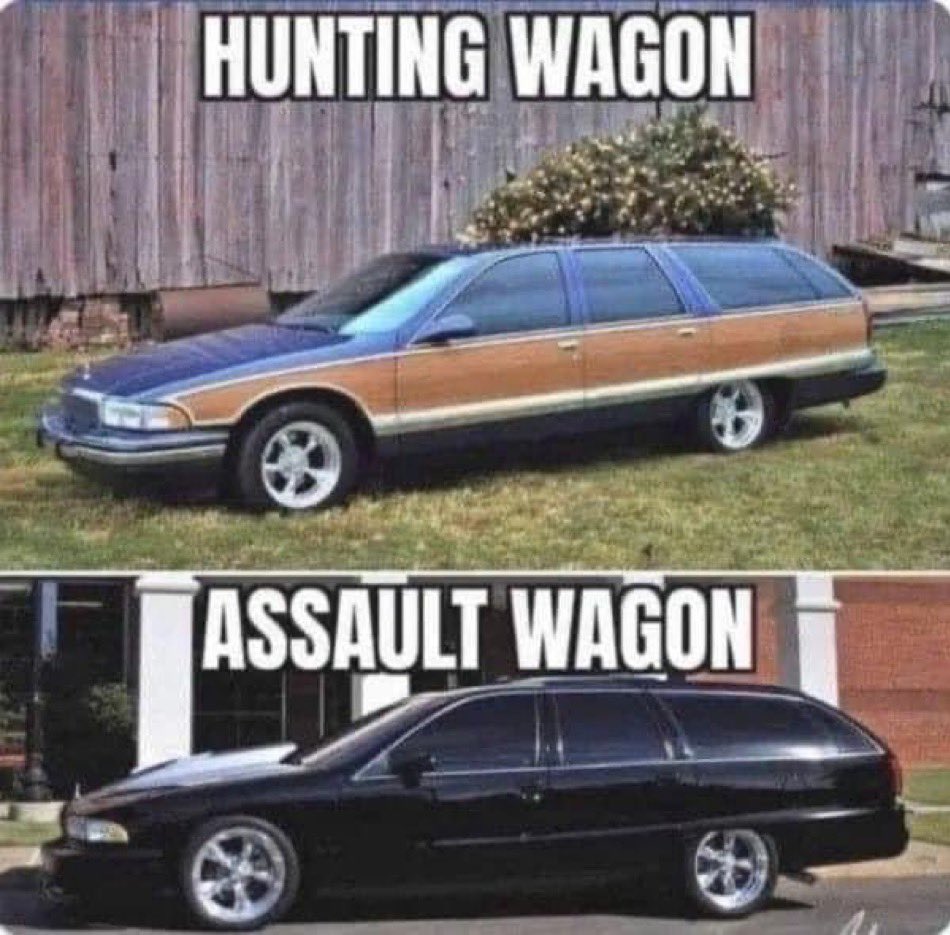 SPOC's tweet image. This is the dumbest argument against assault rifle restrictions. Both of these vehicles have restrictions. Both need registrations to drive and both require seat belts. Yet, neither of them were designed specially for killing people.