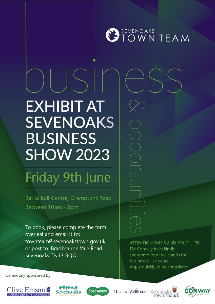 Calling all ambitious entrepreneurs! Get ready to expand your horizons and build meaningful connections at our upcoming business networking event. 

Connect with industry experts, exchange ideas, and unlock new opportunities. 📈

sevenoakstown.gov.uk/Business_Show_…
