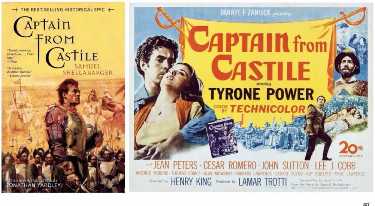 SaveRedlandLibr's tweet photo. 3pm TODAY on @TalkingPicsTV
The 1947 #Historical #Adventure film🎥 “Captain from Castile” directed by #HenryKing from a screenplay by #LamarTrotti
Based on #SamuelShellabarger’s 1945 novel📖
🌟#TyronePower #JeanPeters #CesarRomero #LeeJCobb https://t.co/I8Qz5UsnOm