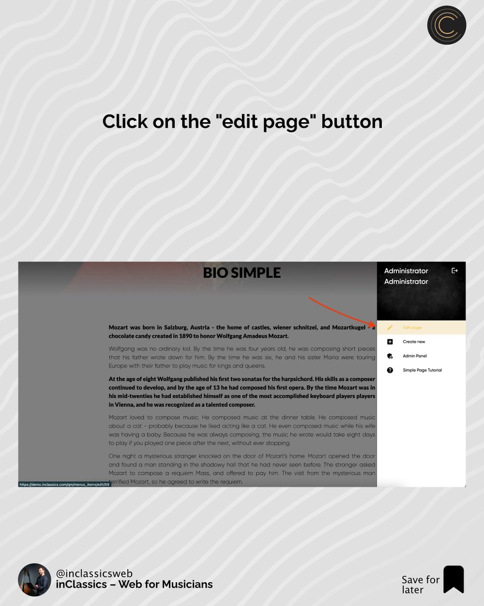 inclassicsweb's tweet photo. How easy is it to add a video to your website on inClassics? Check it out!

Want to know more features of our websites? Visit https://t.co/ovTw4oMTve
#inclassics #musicianwebsite #musician https://t.co/AN9uWJj4aF