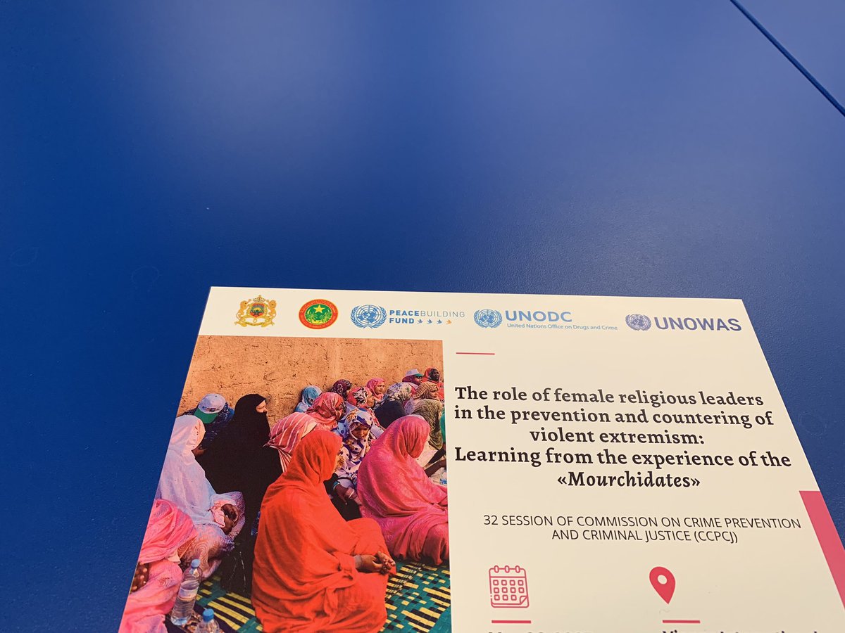 UNODC_TPB's tweet photo. Tremendous respect for the #Mourchidates who are leading on gender-sensitive approaches to #prevent violent #extremism in Mauritania 🇲🇷 and Morocco 🇲🇦

Your leadership is inspiring 🌟

@CCPCJ - 32nd session - side event https://t.co/FuI2FRws6p
