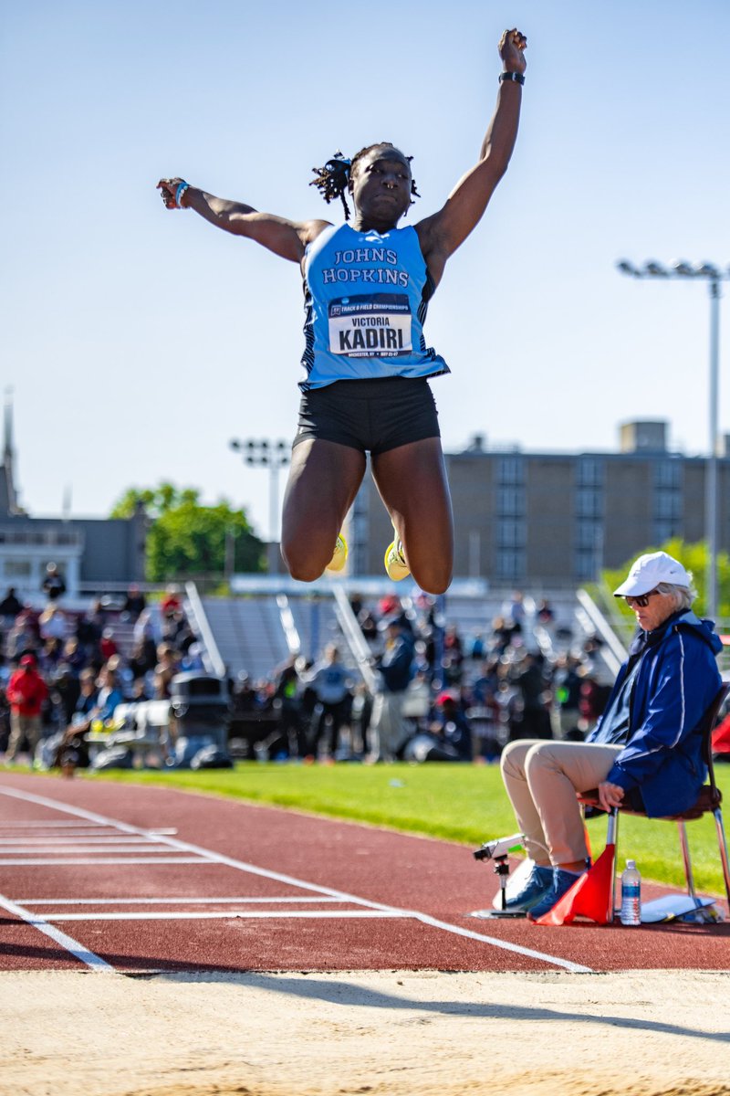 D3GloryDays's tweet photo. 4️⃣ IN A ROW

Victoria Kadiri of @HopkinsTFXC is getting comfortable with the top spot in the long jump. She makes it 4 straight Long Jump titles spanning back to indoors of 2022!

Her winning jump was 6.16m while also competing in the Hep!

📸: Seawon Park https://t.co/vviOs6Odmi