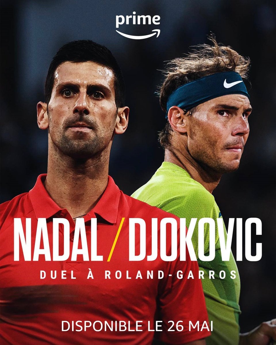 PVSportFR's tweet photo. 📺 C'est le grand jour !

Nadal / Djokovic, duel à Roland-Garros est disponible à tous les abonnés Prime Vidéo 🌟
#RGsurPrime

📺 https://t.co/WbF1UgmFz0 https://t.co/1QzF9fPH3s