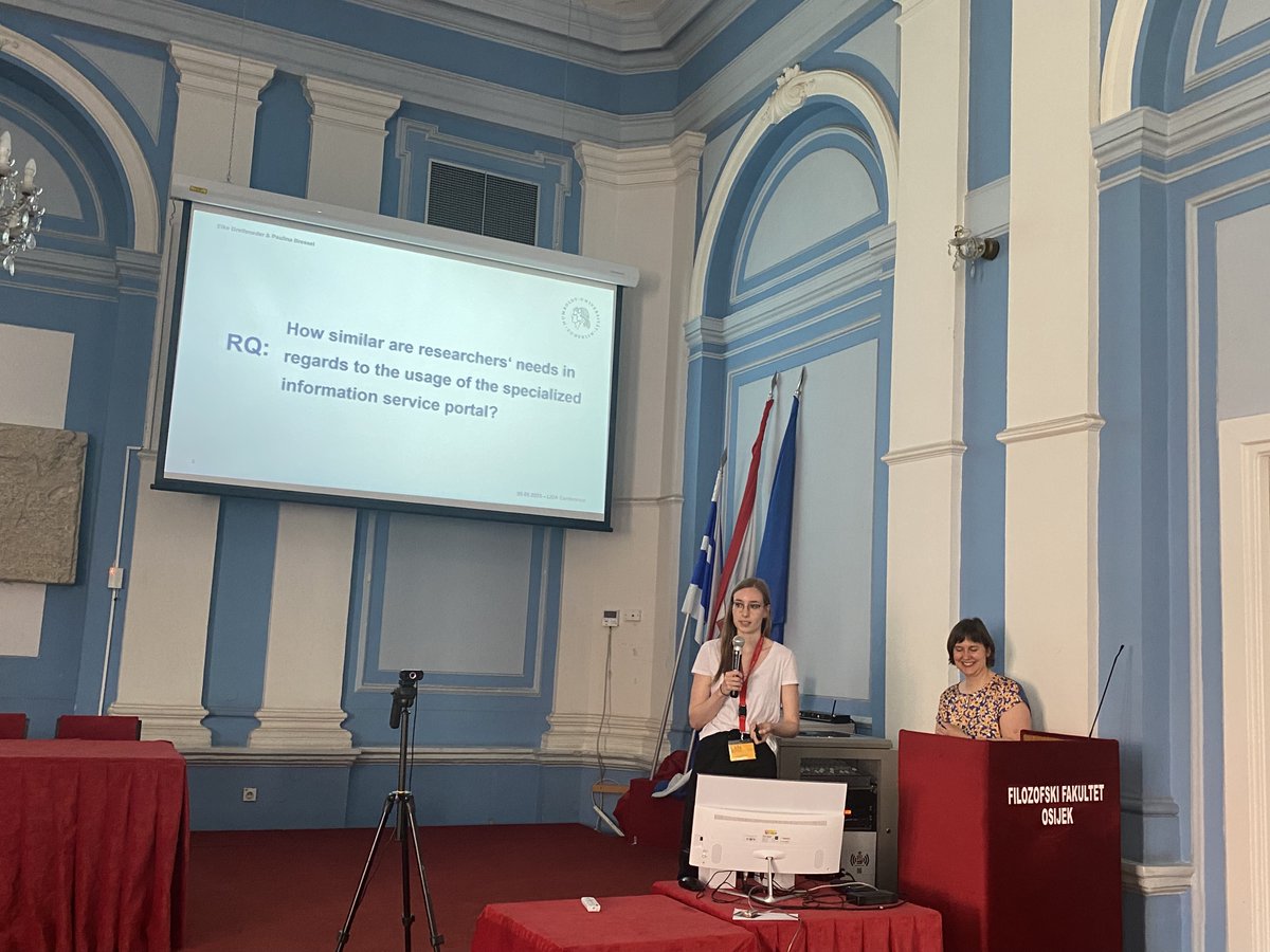 Unsere Kolleg:innen Elke Greifeneder (<a href="/francobib/">Elke Greifeneder</a>) und Paulina Bressel (<a href="/PaulinaBressel/">Paulina Bressel</a>) waren diese Woche auf der #LIDA in Kroatien und haben dort ihre Forschungsergebnisse vorgestellt.