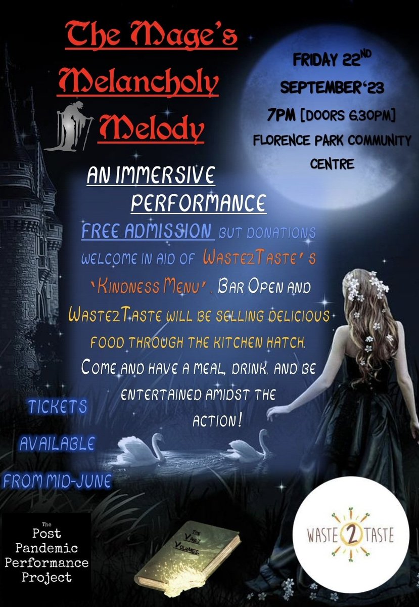 PostPanPerfProj's tweet photo. Save the date! AN IMMERSIVE PERFORMANCE
FREE ADMISSION, donations welcome in aid of  W
@Waste2TasteOx 's ‘Kindness Menu’. 
Bar Open and Waste2Taste will be selling delicious food through the kitchen hatch.
Have a meal, drink and be entertained amidst the action, @FloparkCC https://t.co/X5PqB0cDnN