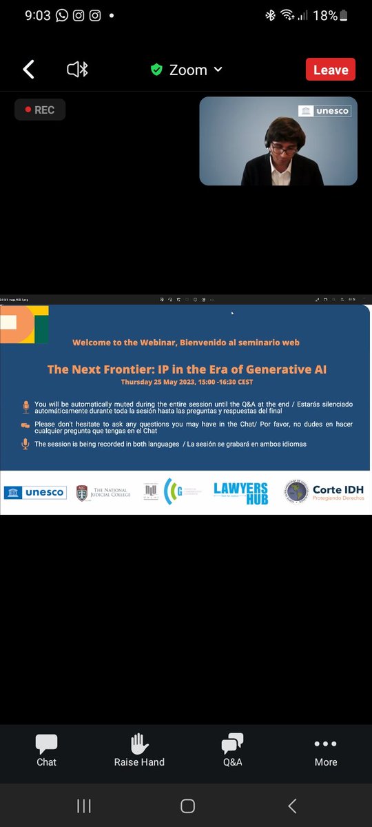 federamar27's tweet photo. Comparto mis agradecimientos hacia @UNESCO y a la @CorteIDH por presentar el webinar titulado como "La Propiedad Intelectual en la era de la Inteligencia Artificial Generativa".

Fue magnífico presenciar las ideas de grandes exponentes sobre un tema de tanto interés para mí. https://t.co/GtUXw9qPAX