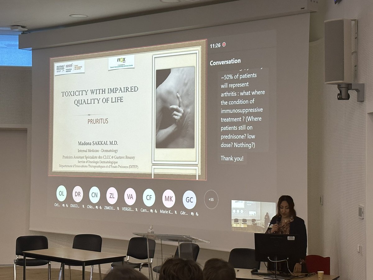 So proud &amp; honored to present at the 6th Symposium of #iTOX2023 on #Cancer #immunotherapy Adverse Events <a href="/GustaveRoussy/">Gustave Roussy</a> <a href="/ParisSaclayPro/">Université Paris-Saclay Pro</a> @SciencesCancer <a href="/MedecineUPSay/">Faculté de Médecine Paris-Saclay</a>