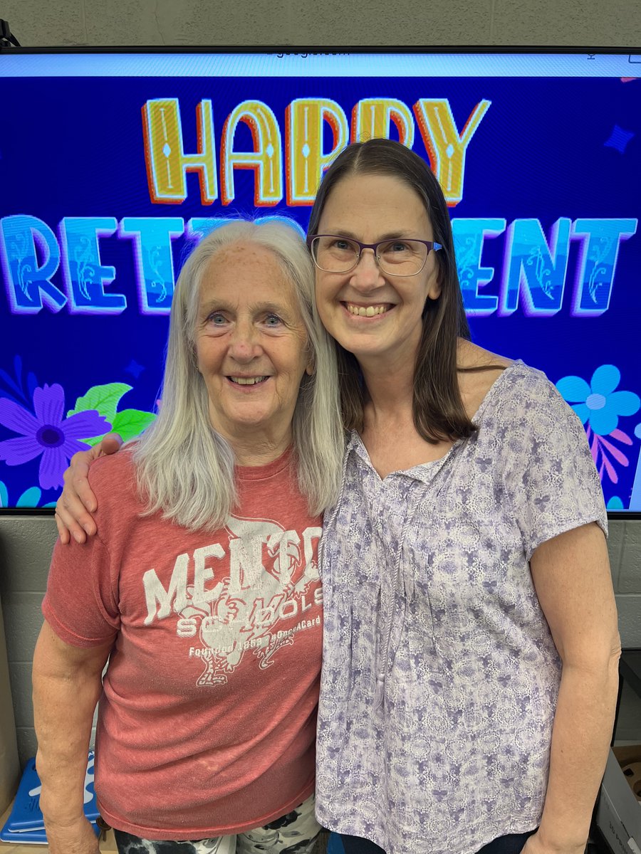 Happy retirement to these two lovely ladies, Ms. 
Shope and Mrs. Beck.  Thank you for all you have given to Sterling Morton and to Mentor Schools over the years.  You will be missed!
