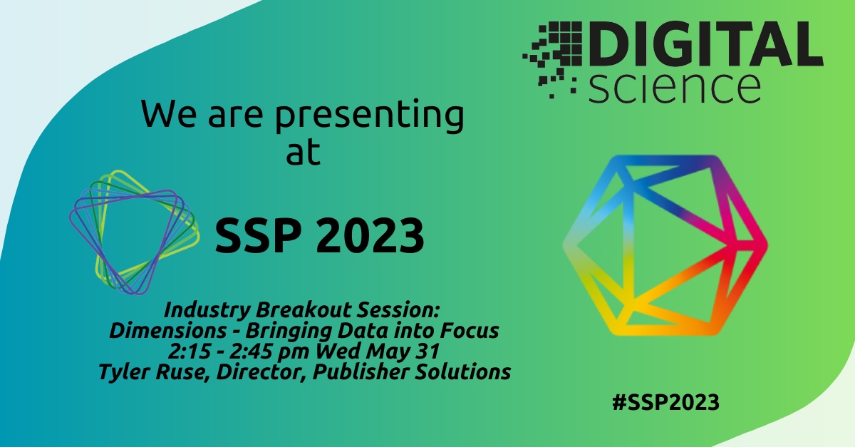 If you're attending #SSP2023, we invite you to join an industry breakout session on 31 May led by our Director of Publisher Solutions, Tyler Ruse: 'Dimensions: Bringing Data into Focus'.

We hope to see you there: ow.ly/S2Y950OwTS1

@ScholarlyPub @DSDimensions #scholcomm