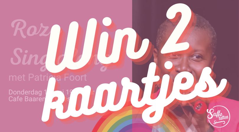 🌈🎤 WINACTIE 
Maak kans op 2 GRATIS kaartjes voor de Roze Suffe tutten Sing along op 15 juni in cafe Baarends! Kijk op ons Suffe tutten Facebook en doe mee! 🗓️ Uitslag: 31 mei, 20:00 uur. Inclusief drankje, meezingboekje, Suffe tutten goodie en foto! 
Succes🍀✨#rozezaterdag