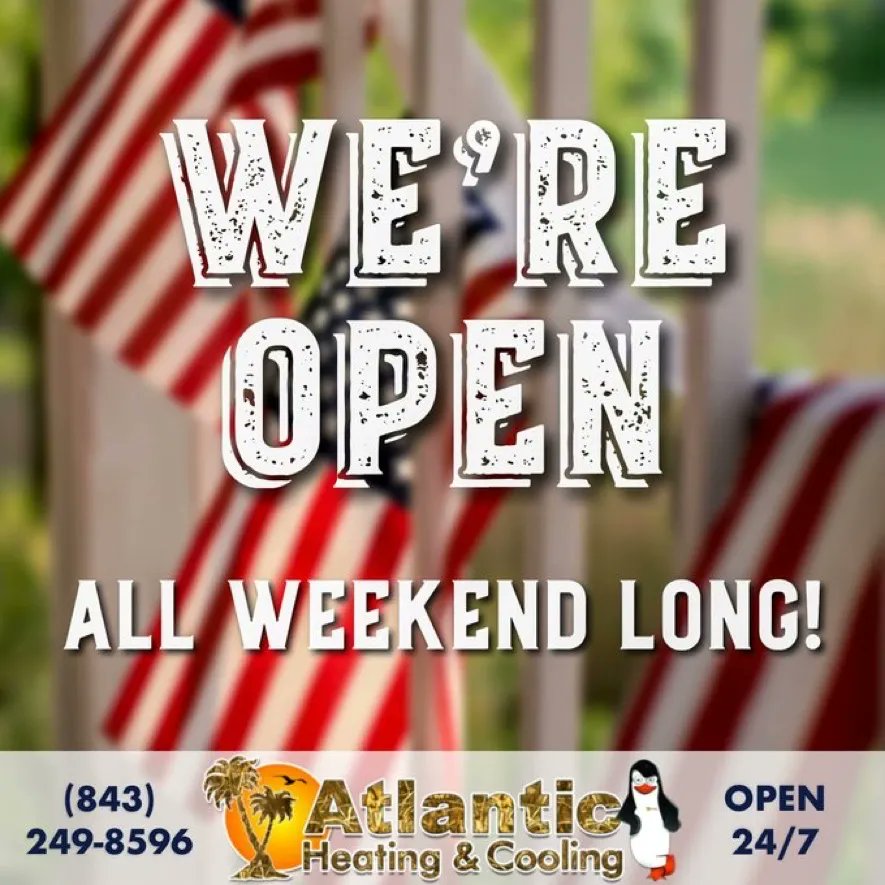 Just a reminder, we’re open all weekend long, including Memorial Day. Call us anytime for sales or service - 843-249-8596 - We're always open!
🌴⁠
atlanticheatingandcooling.com
🌴⁠
#HVAC #MyrtleBeach #SouthportNC #LittleRiverSC #LongsSC #LorisSC #Calabash #Shallotte