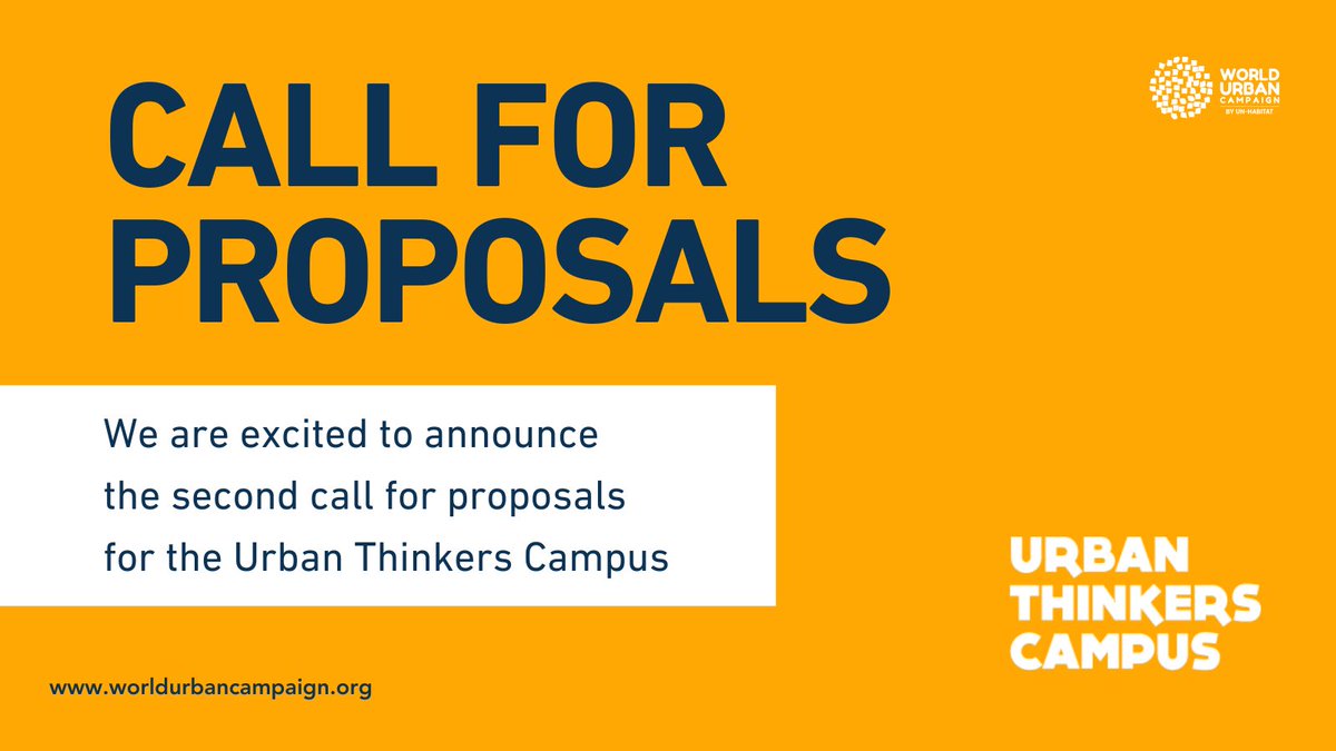 Apply to host Urban Thinkers Campus Phase 8 (UTC 8.0) 2023. Collaborate with like-minded individuals worldwide. Deadline: May 31, 2023. shorturl.at/kwxC7 for more.
#UrbanThinkersCampus #WUC #WorldUrbanCampaign #UNHabitat