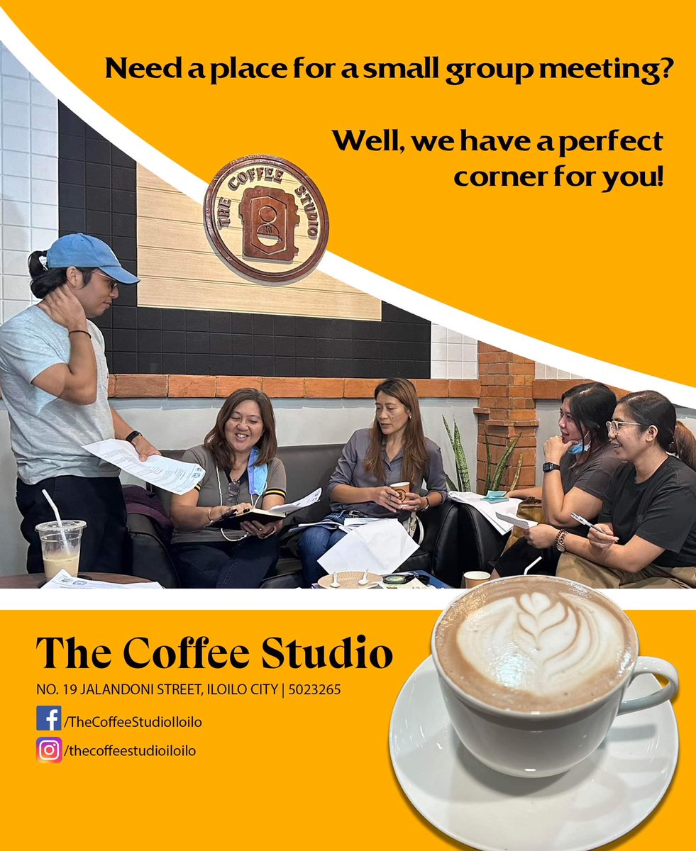 Hello Iloilo peeps…
Visit The Coffee Studio 
RBG Building Jalandoni St.
Iloilo City (beside Cebuana Lhuillier, before Fine Rock Hotel)
Open 9am-9pm
Monday to Saturday