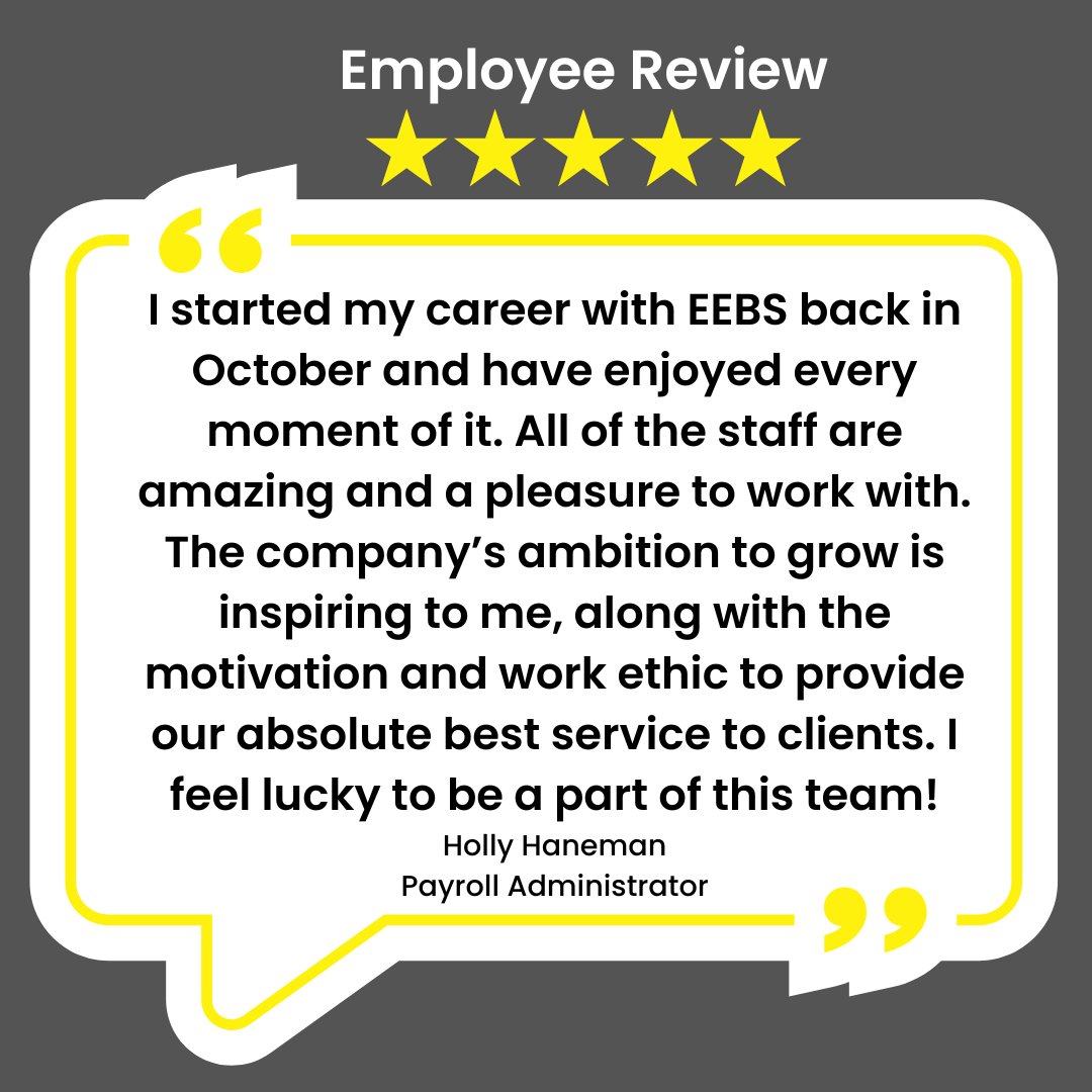EEBS_CISPayroll's tweet image. Employee Review that made our day:) #TheEEBSTeam #CISpayroll #ConstructionPayroll #teamwork