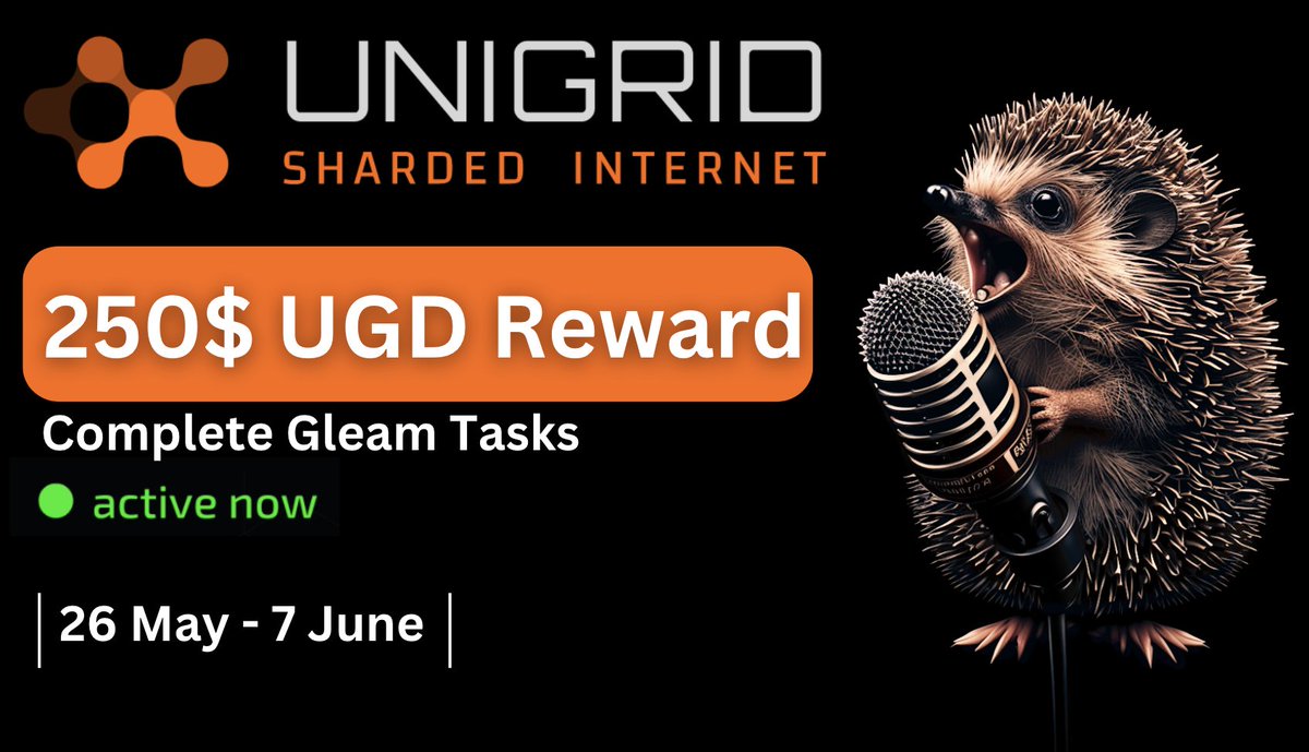 Join our Airdrop $UGD Giveaway.

🎁 Potential gain: $250
🏆 Winner:  90 random & Top 5
🕐 Estimated time: 5 min

To Enter: ⤵️
1️⃣Follow @unigrid_org
2️⃣Like + Retweet + Tag 3 Friends
3️⃣Complete the #Gleam below:
gleam.io/eW6lC/unigrid-…

#cryptocurrency #Airdrops #Web3space