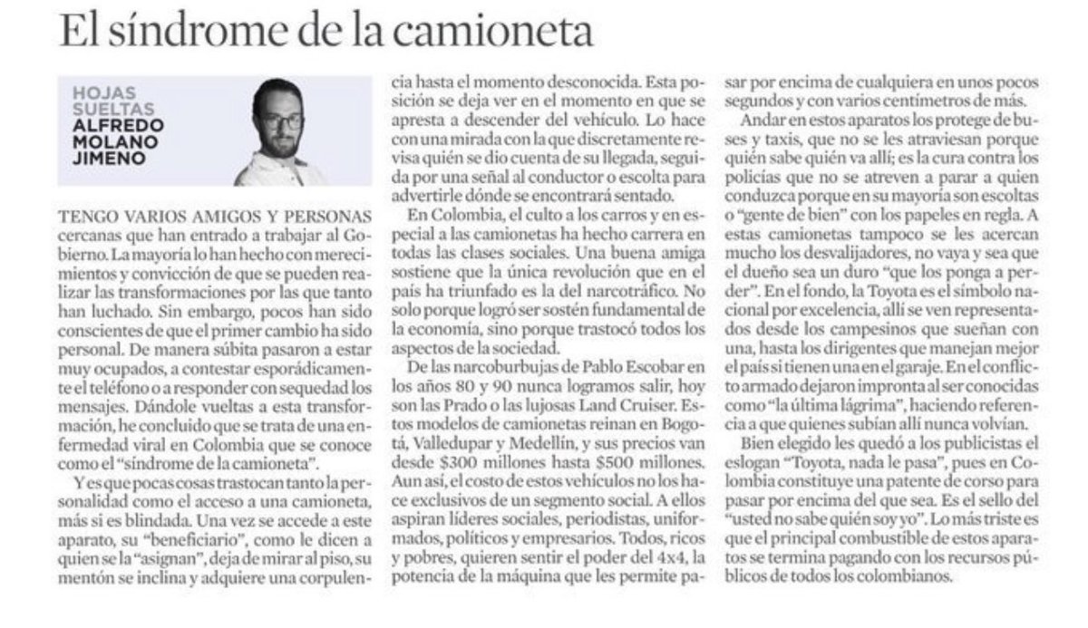 Daniel Coronell (@dcoronell) on Twitter photo No se pierdan la columna de <a href="/AlfredoMolanoJi/">Alfredo MolanoJimeno</a> en <a href="/elespectador/">El Espectador</a> elespectador.com/opinion/column… No se pierdan la columna de <a href="/AlfredoMolanoJi/">Alfredo MolanoJimeno</a> en <a href="/elespectador/">El Espectador</a> elespectador.com/opinion/column…