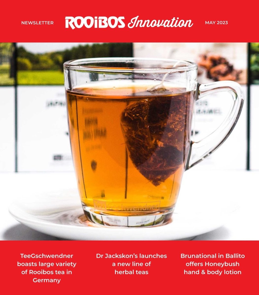In this newsletter, we read more about the various Rooibos tea varieties offered in Germany by the tea brand TeeGschwendner.

Read more: bit.ly/3BYhKnV

#Rooibos #Honeybush #Innovation #Health