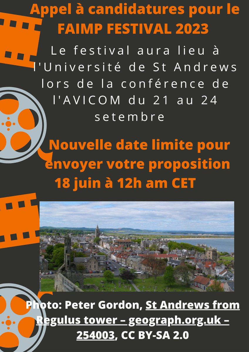 FaimpAvicom's tweet photo. Deadline extended to send proposals for #FAIMP23 Festival until 18 June at 12 AM CET
Prorrogado el plazo para enviar candidaturas al festival @FaimpAvicom hasta 18 de junio a 12 AM CET
Prolongé le délai d'envoi des propositions pour le F@imp Festival, jusqu'au 18 juin à 12 AM CET https://t.co/4wKGGxWeB8