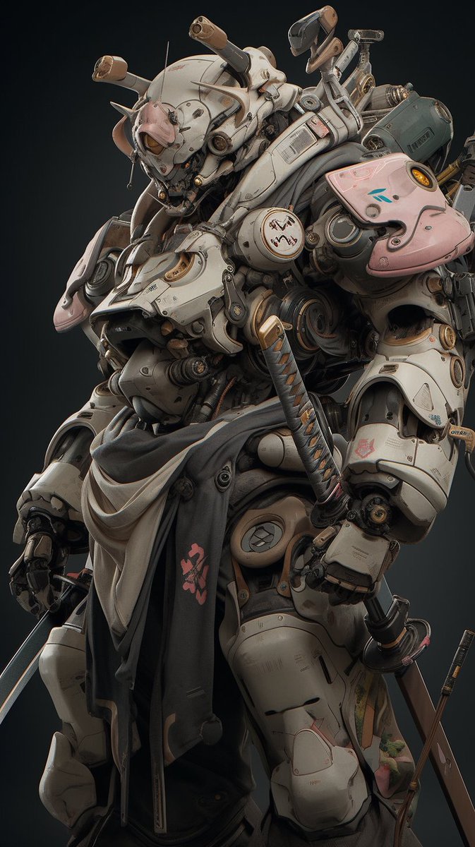 SuperloserProd's tweet photo. @aibenxyz Thanks for sharing these robots, I'm hacking the prompts of these dope pictures you shared here recently, and I finally did it. Damn cool! Really hope midjourney upgrade niji to niji 6, those robots need more details.🤖🤖🤖 https://t.co/6ENuSLXNNh