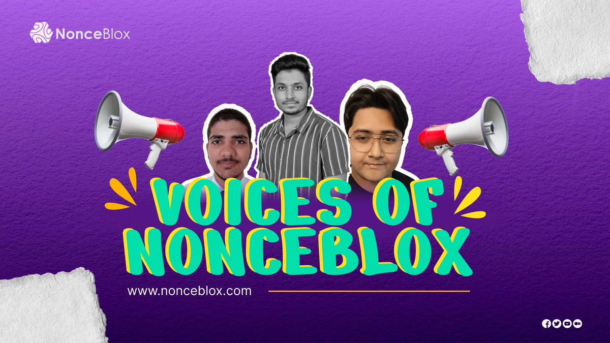 📣Voices of NonceBlox: Exploring the Story and Vision of Our Exceptional Team Members.
Watch : youtu.be/cA7iHOD7Anc

#blockchain #blockchaintechnology #cryptocurrency #BlockchainRevolution #CryptoNews #cryptomarket #NFT #blockchainjobs #CryptoCommunity