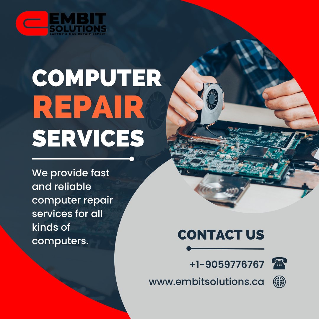 embitsolution's tweet image. We offer 24/7 Repair Service to all of our customers. You can always count on Laptop Repair Experts to get to you fast and get the job done right the first time.
𝐕𝐢𝐬𝐢𝐭 𝐨𝐮𝐫 𝐰𝐞𝐛𝐬𝐢𝐭𝐞: embitsolutions.ca &amp;amp; embitsolutions.myshopify.com
#laptoprepair #LaptopRepairService