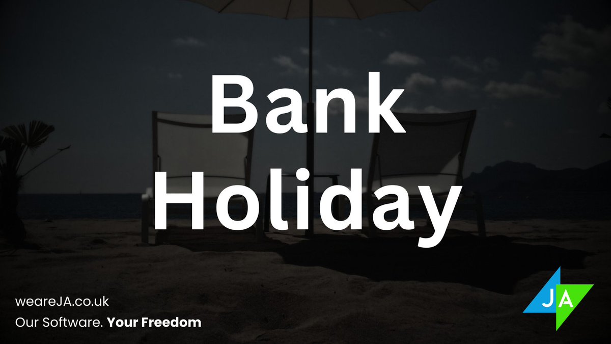 JA is closed on Monday 29th May and will be back open as usual on Tuesday 30th.

#recruitment #payroll #saas #growwithja
weareja.co.uk